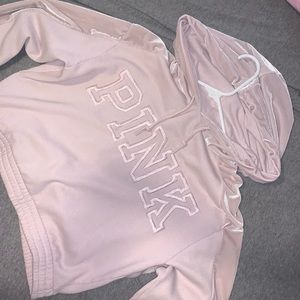 PINK Victoria’s Secret light pink hoodie xs